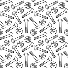 seamless screws and nuts pattern vector illustration
