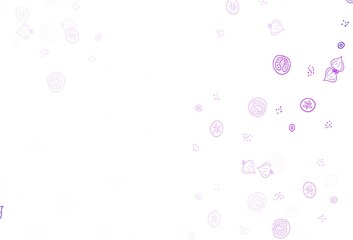 Light Purple vector background with tasty food.