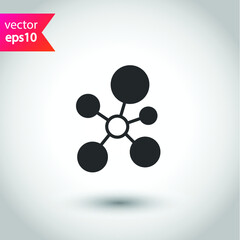 Molecule icon. DNA vector icon. Laboratory molecule flat sign design. Nano DNA line icon. EPS 10 flat symbol pictogram