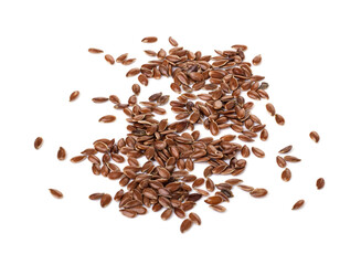 flaxseeds isolated on a white background. proper nutrition and weight loss
