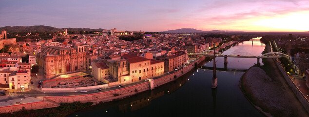 Tarragona. Aerial view in Tortosa, city of Tarragona.Catalonia,Spain. Drone Photo