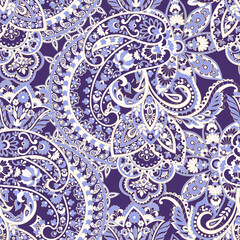 Vintage floral seamless paisley pattern. Seamless  vector design.