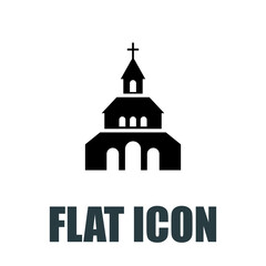 Church Icon. Flat illustration isolated vector sign