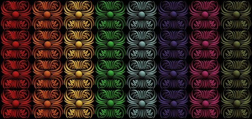 3d image. Volumetric wavy stripes. Ornament repeats