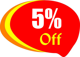 5 Percentage  Off Discount Offer badge sale Vector Graphics