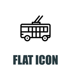 Trolleybus icon. Flat illustration isolated vector sign
