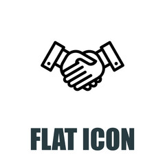 Handshake icon. Flat illustration isolated vector sign