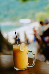 tropic fruits cocktails on the Brazilian beach