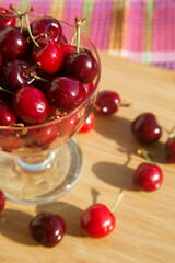 various fresh natural organic berries: cherry and grape