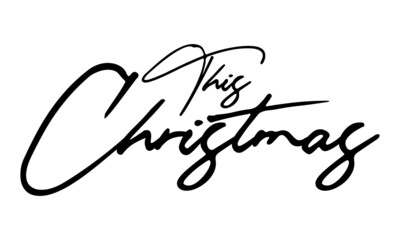 This  Christmas Typography Black Color Text On White Background