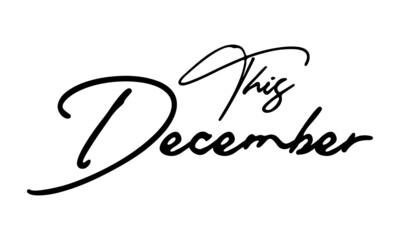 This December Typography Black Color Text On White Background