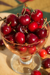 Fototapeta na wymiar various fresh natural organic berries: cherry and grape