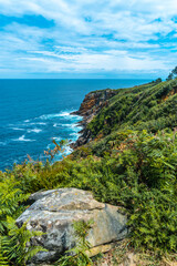 Monte Ulia in the city of San Sebastián, Basque Country. Visit the hidden cove of the city called Illurgita Senadia or Illurgita Senotia. Looking at the cove of Mount Ulia from above