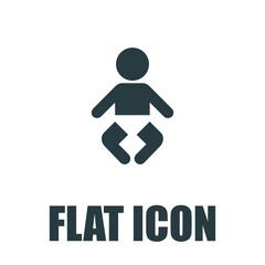 Baby changing diapers flat icon sign. Isolated on white, vector pictogram