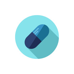 blue and light blue pill medicine flat design