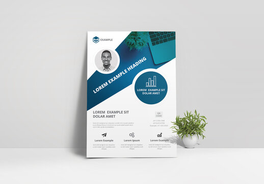 Dark to Light Blue Gradient Flyer Layout