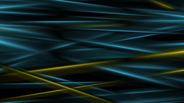 Dark blue and yellow smooth glowing stripes abstract motion background. Seamless looping. Video animation Ultra HD 4K 3840x2160