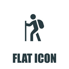 hiking icon on white background pictogram