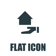 Home on the hand vector icon pictogram