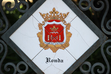 Escudo de armas de la ciudad de Ronda, ciudad de la provincia de Málaga (España)