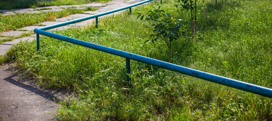 Old abandoned fence on the street