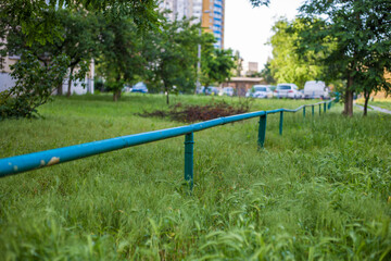 Old abandoned fence on the street