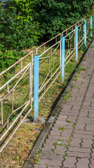 Old abandoned fence on the street