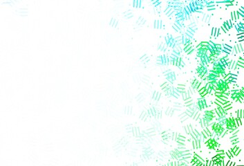 Light Blue, Green vector pattern with sharp lines, dots.