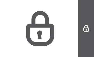 Lock icon, security symbol. Padlock pictogram.