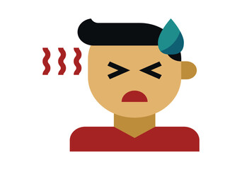 Fever Sick High Temperature Sweat Icon