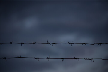 Old abandoned fence on the street