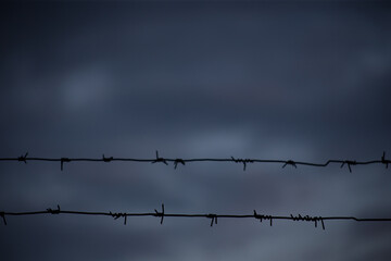 Old abandoned fence on the street