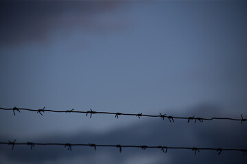Old abandoned fence on the street