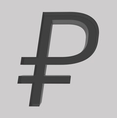 Fototapeta premium Ruble symbol sign isolated rouble Russian ruble 3d render