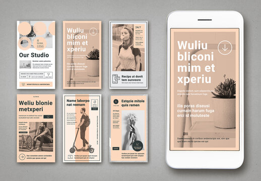 Pale Peach Social Media Story Layouts