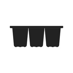 Black Gardening Container Icon Vector Illustration Background