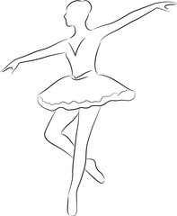 Dancing ballerina, vector Illustration