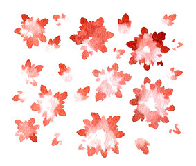 Delicate watercolor abstract flowers on a white background