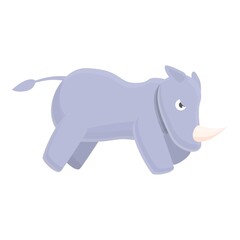 Fototapeta premium Aggressive rhino icon. Cartoon of aggressive rhinovector icon for web design isolated on white background