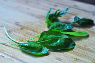 Fresh spinach leaves. Spinach Salad. .