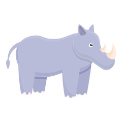 Zoo rhino icon. Cartoon of zoo rhino vector icon for web design isolated on white background