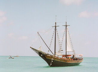 Fototapeta na wymiar Carribbean sea scape taking in beautiful Aruba