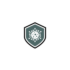 Coronavirus and Shield logo / icon design