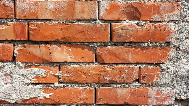 Bric wall texture background. Part of red bric wall for abstract wallpaper
