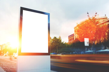Blank billboard with copy space for your text message or promotional content, empty public...