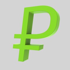 Fototapeta premium Ruble symbol sign isolated rouble Russian ruble 3d render