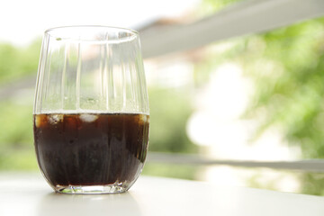 Coffee glass with ice