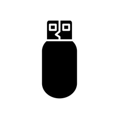 usb, flash drive icon, silhouette style