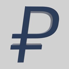 Fototapeta premium Ruble symbol sign isolated rouble Russian ruble 3d render