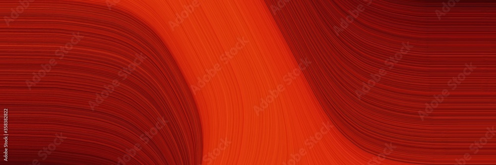 Poster simple header with colorful smooth swirl waves background illustration with maroon, orange red and f